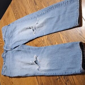 LEVI'S STRAUSS 501 Jeans Womens 31 x 32 BLUE BUTTON FLY Preowned Distressed Used